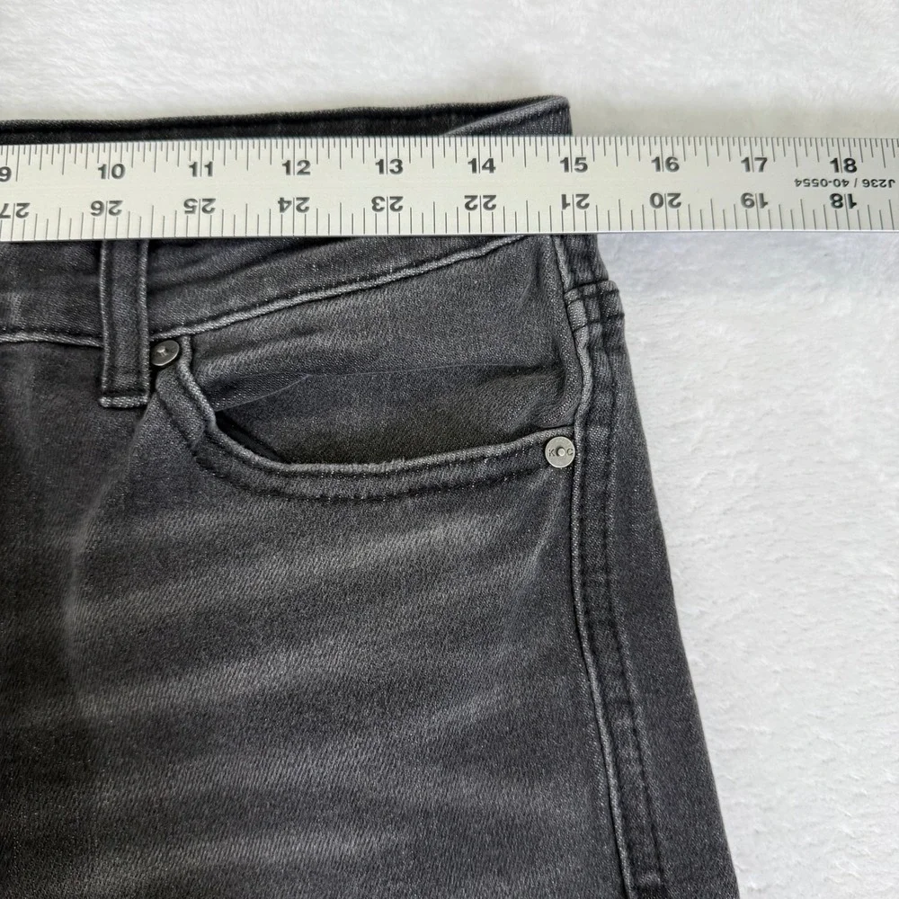 KanCan Womens Cargo Flare Jeans Faded Black Slit Hem BT1400AA-2-SF Sz 8